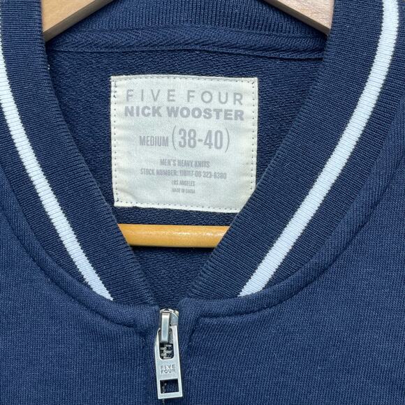 Five Four Nick Wooster Collab Navy Blue Zip Up Sweatshirt Size Medium - Picture 5 of 7